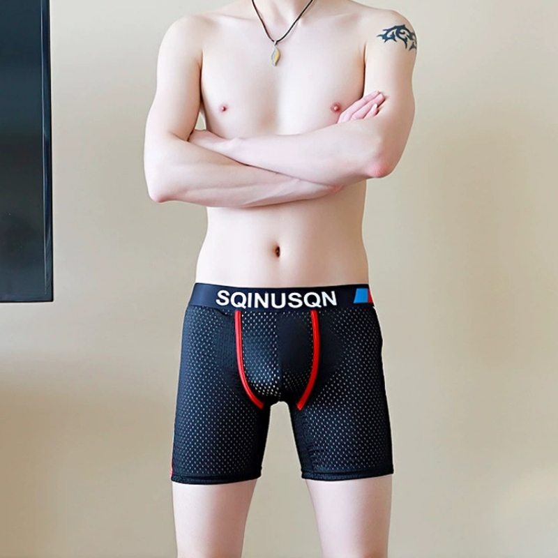 Heren Ice Silk Mesh Boxer Shor - Long Leg Trunk Men recensie en prijs